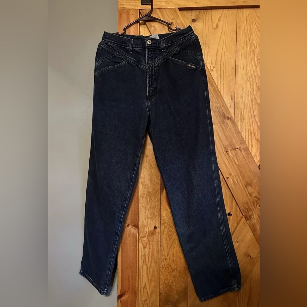 rocky mountain dark blue vintage bareback western jeans 32/13